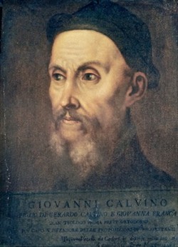 Porträt des Jean Calvin (1509-1564) von Tizian (1490–1576) Öl auf Leinwand, Ausmaße 5×57,5 cm. Momentaner Standort: The Reformed Church of France, Paris, France